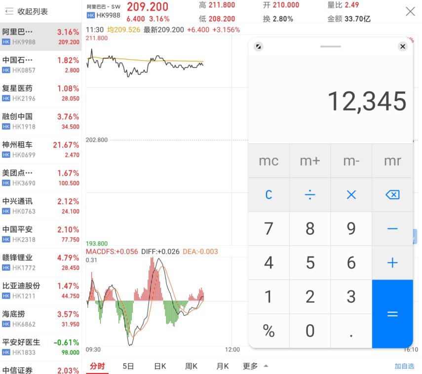 华为matexs炒股,华为折叠手机matex2炒股看盘效果