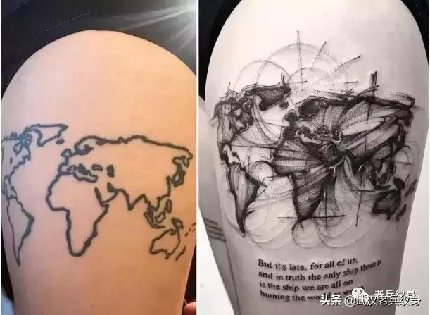 手臂旧纹身遮盖,遮盖旧纹身的图案