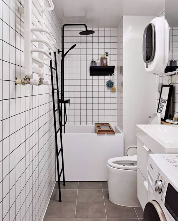 卫生间简易花洒和毛巾架布局,卫生间简易花洒架