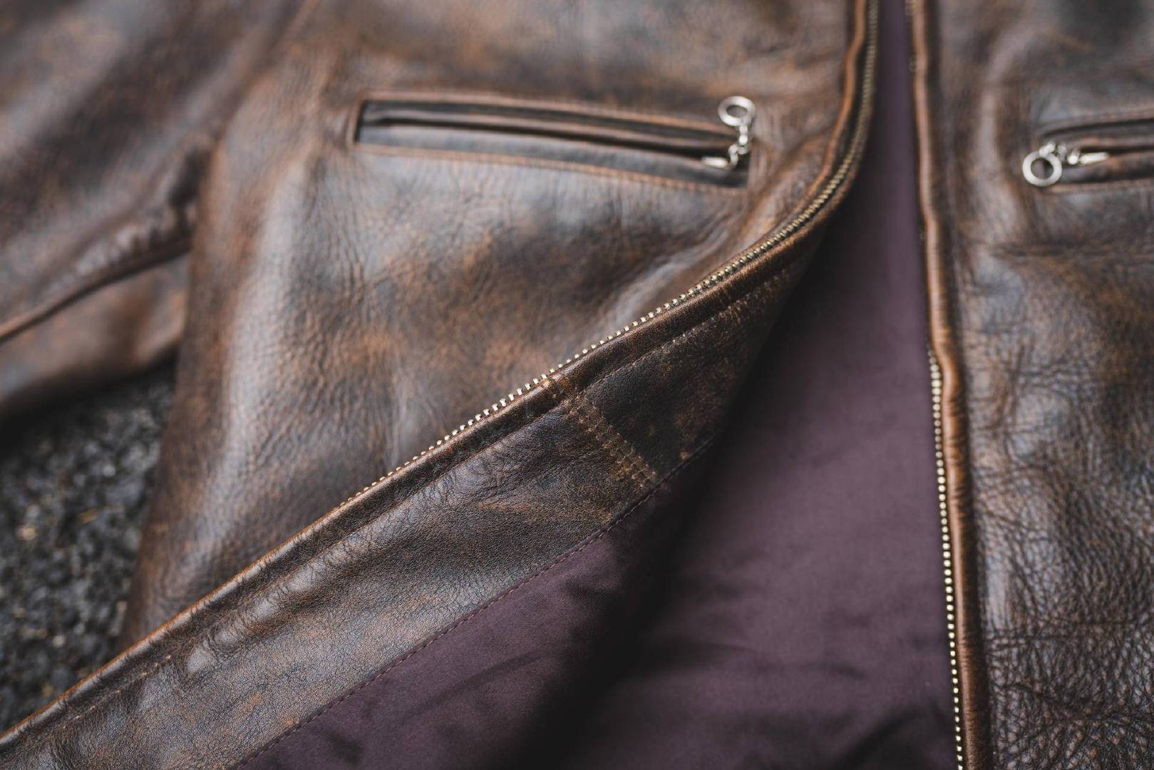 男小牛皮翻毛皮复古做旧皮衣,牛皮复古做旧皮衣男中长款