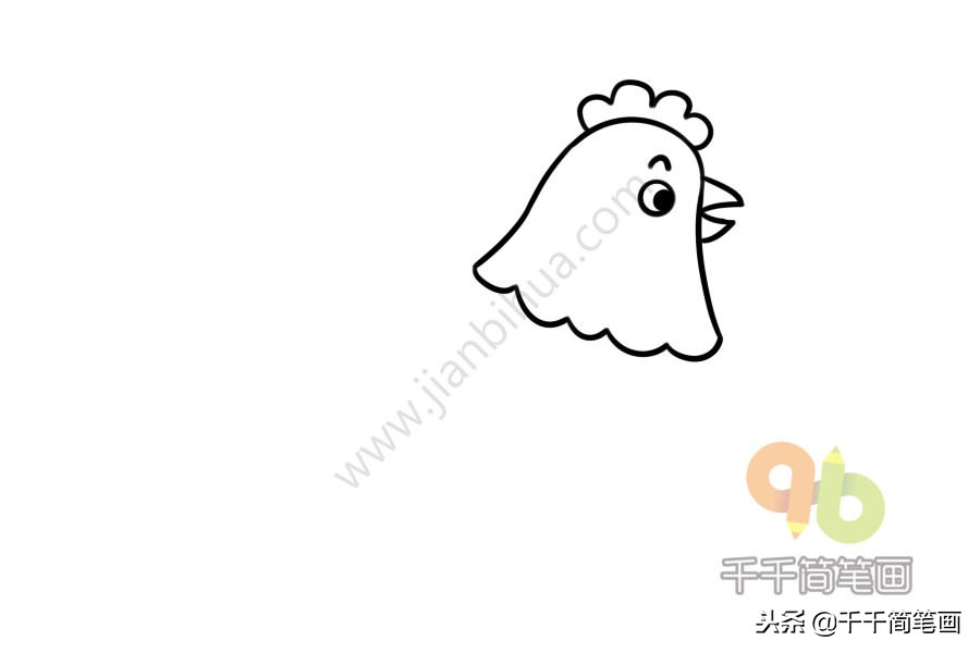 大公鸡和小蝴蝶的简笔画,大公鸡和兔子简笔画