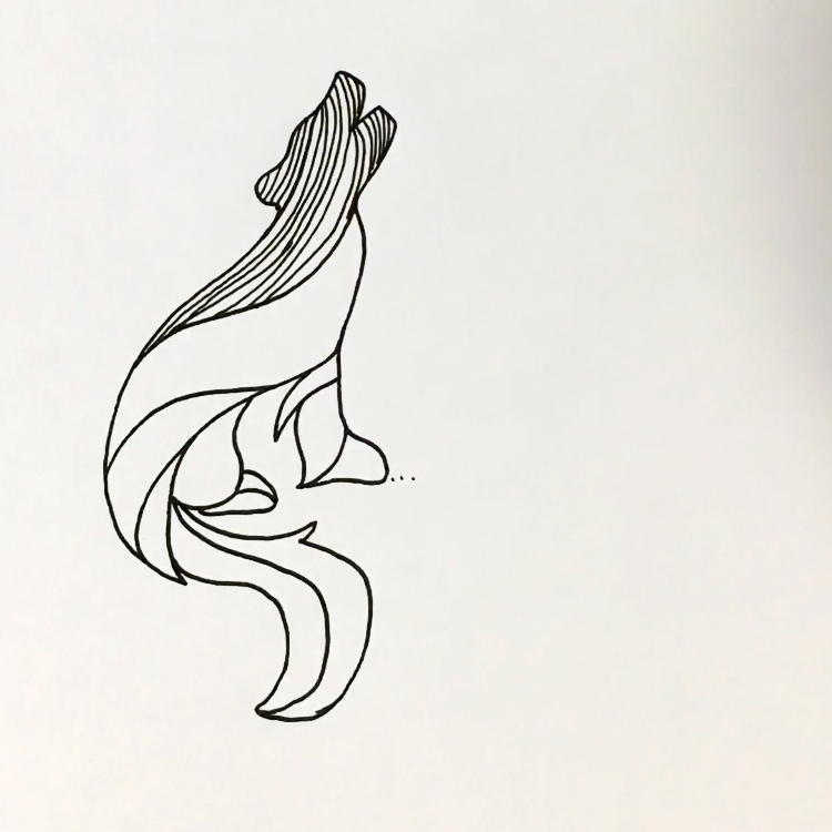 禅绕画,真没想到还可以这样画出一只狼!太有艺术感了吧?