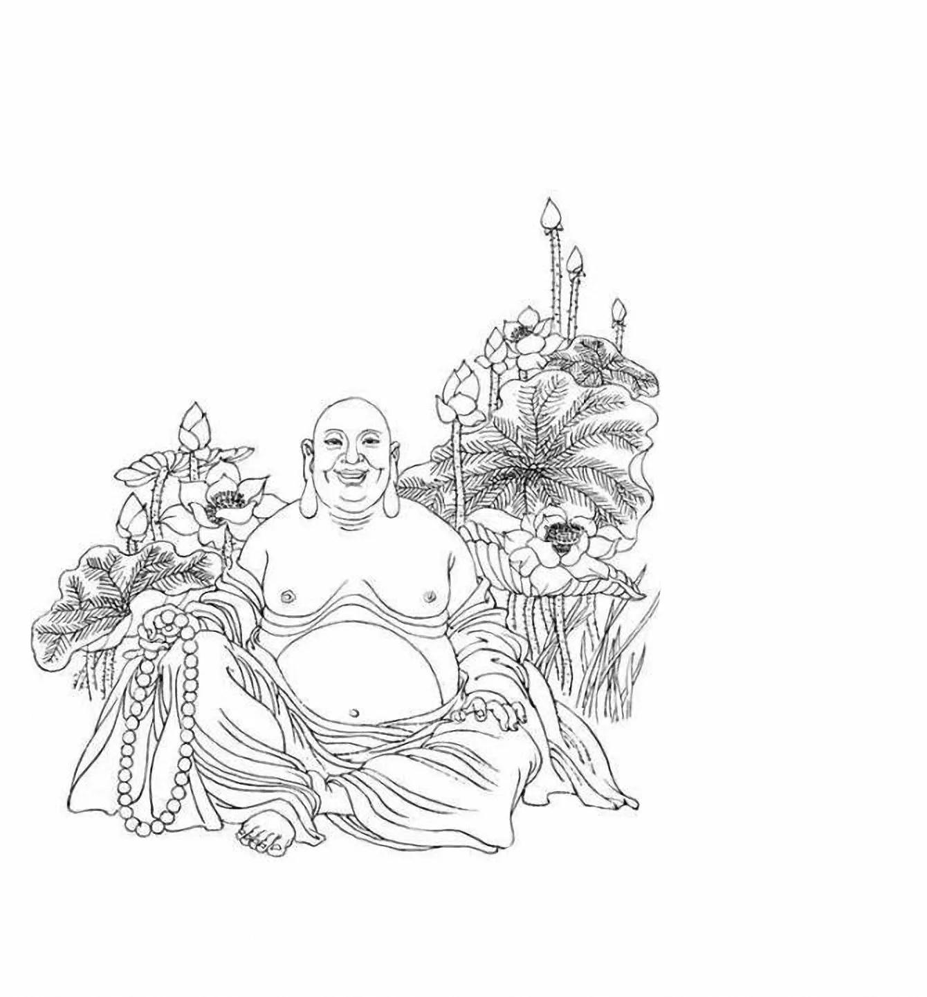 图谱神话人物工笔画白描,国画工笔人物白描图片大全大图