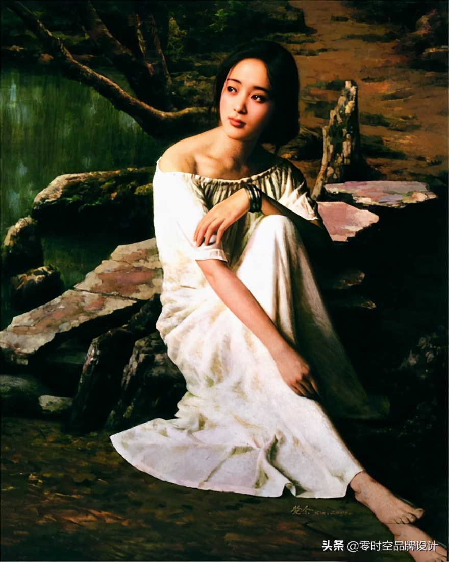 超写实女性人体油画艺术，画中女性人体丰神绰约，容光焕发