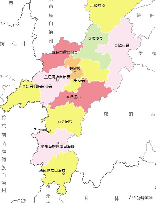 怀化市和吉首市哪个面积大,怀化与周边哪些地方交界