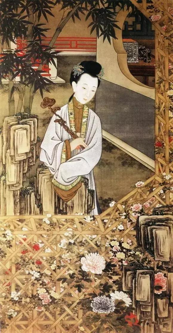 清代画作美人图,清代宫廷画家十二美人图