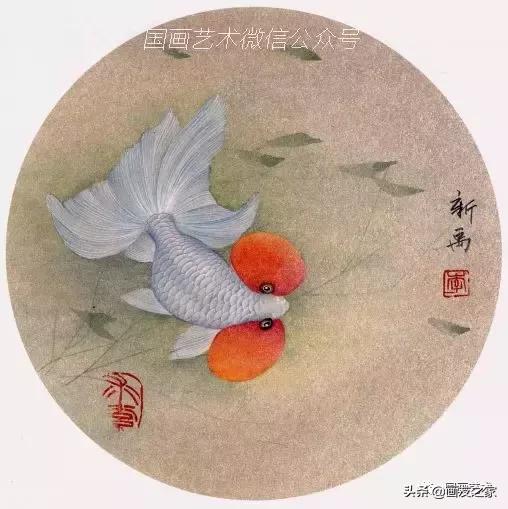 金鱼工笔国画精品欣赏,工笔金鱼图片大全大图