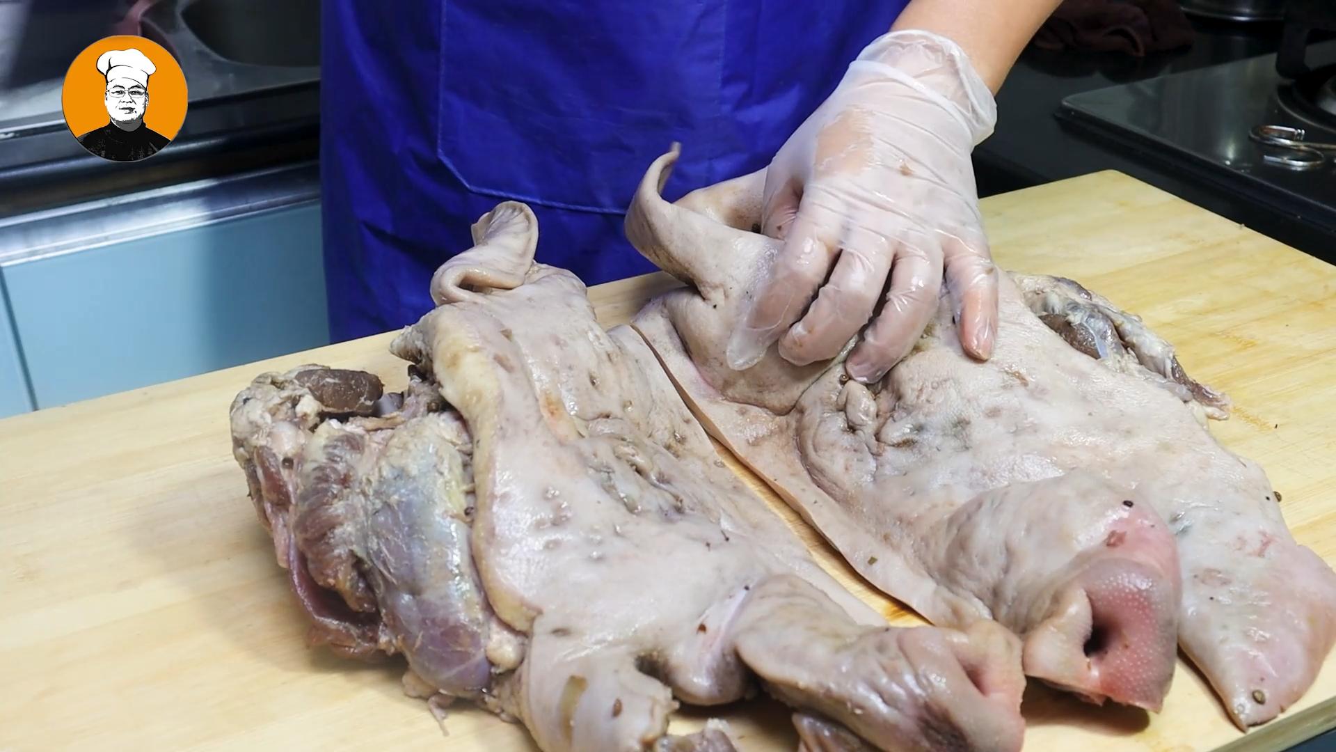 腌咸猪头的正确做法,过年必备好物猪肉脯