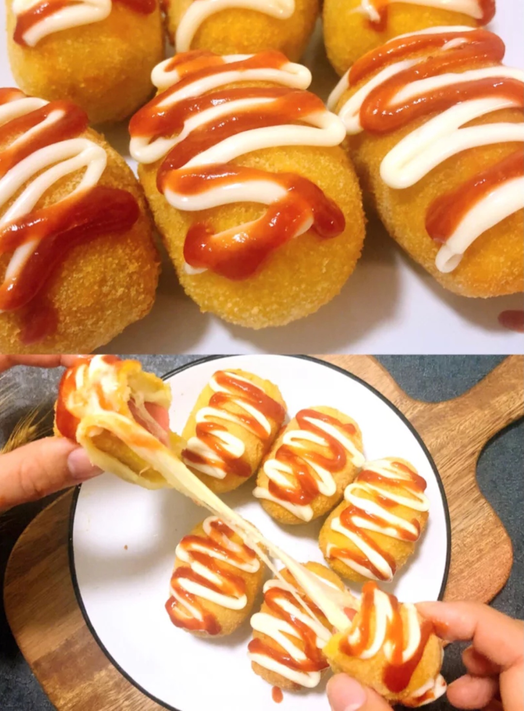 超简单做的芝士热狗,自制热狗芝士棒不发酵