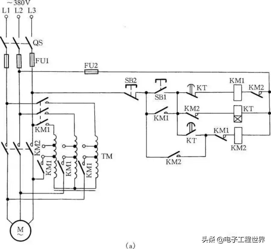 电动机星形和三角形接法降压启动,220v电机可以降压启动电路图