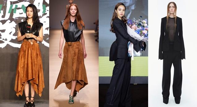 angelababy穿着v型礼服,angelababy早期时装周穿搭