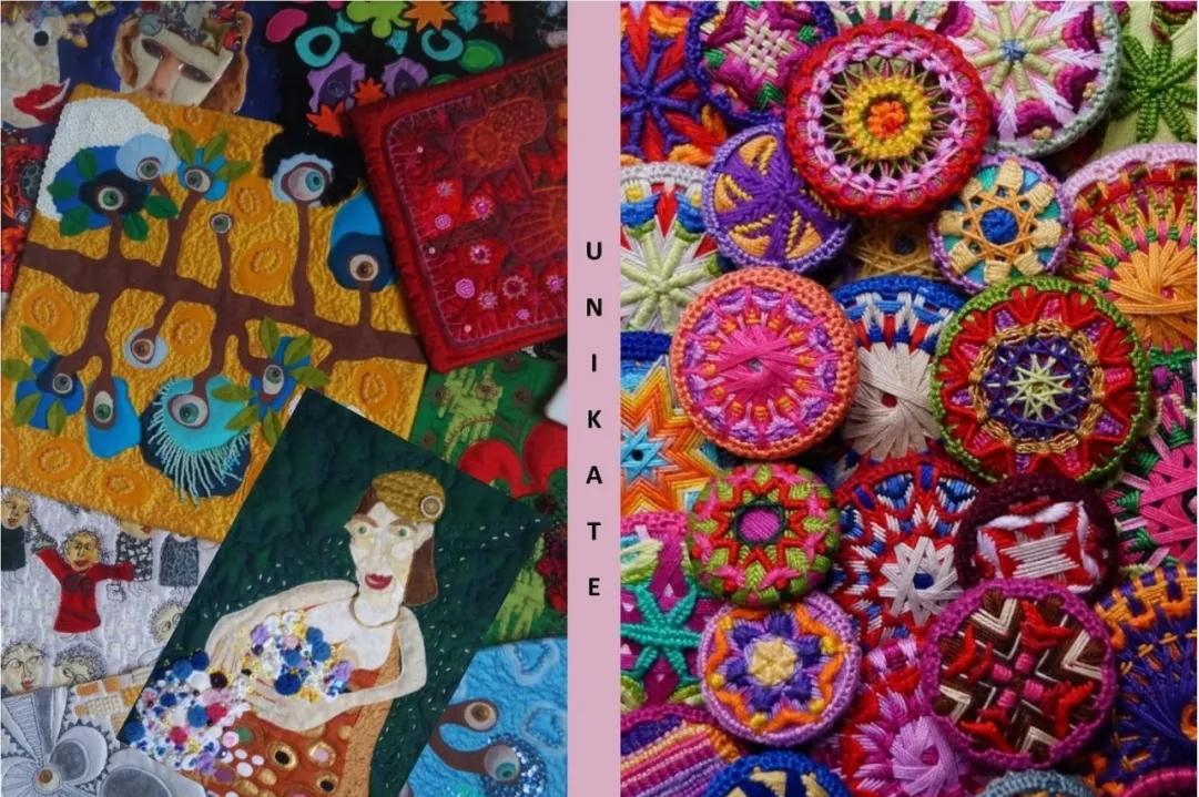 一个圆周边加一点装饰,用彩线做简单的小装饰