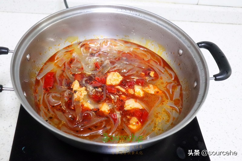 煮红薯粉放点醋,煮红薯粉带汤