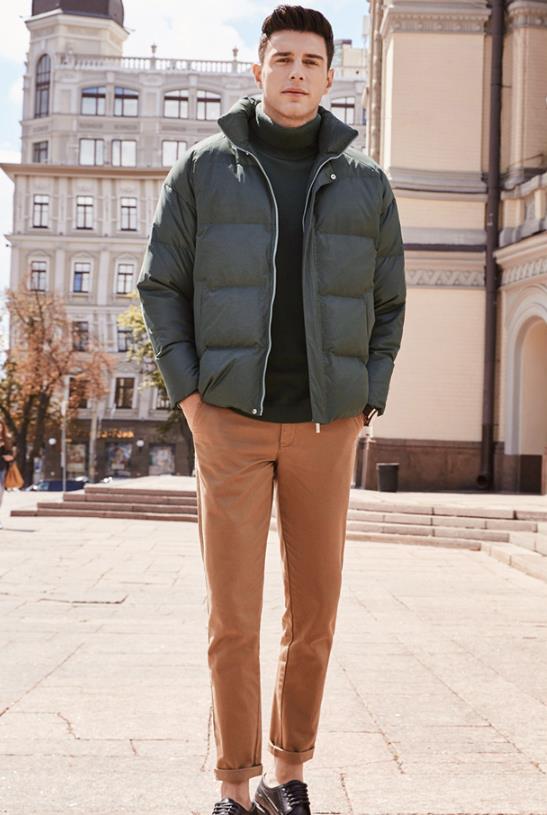 中年男人冬季怎么穿既保暖又时尚,秋冬季中年男士羽绒服搭配