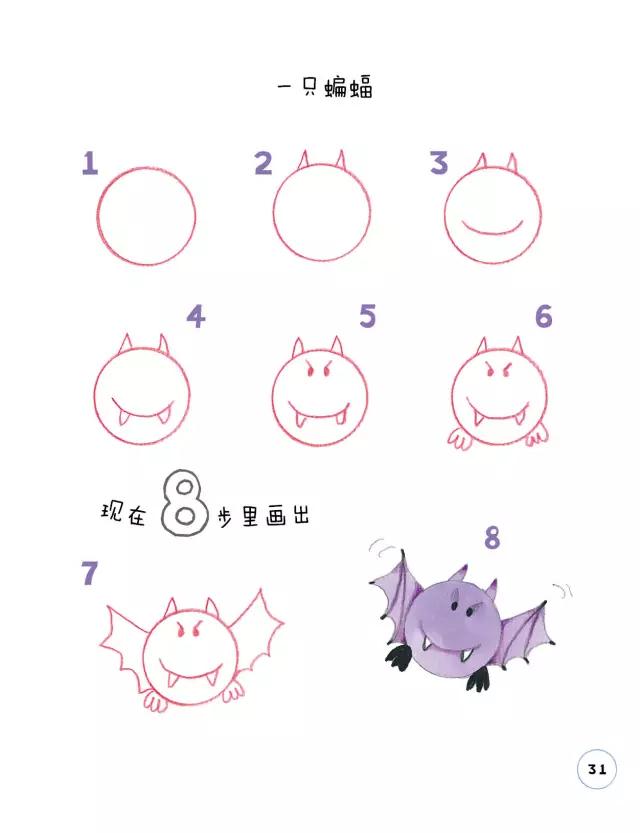 简单又好看的简笔画动物教程,圆形画动物简笔画简单又好看