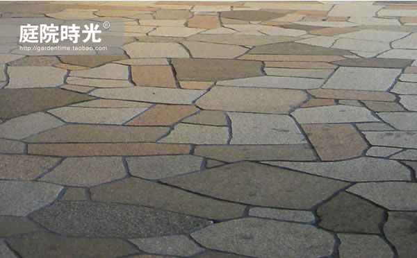 中式庭院古代老石板铺装,庭院铺装样式区域颜色搭配