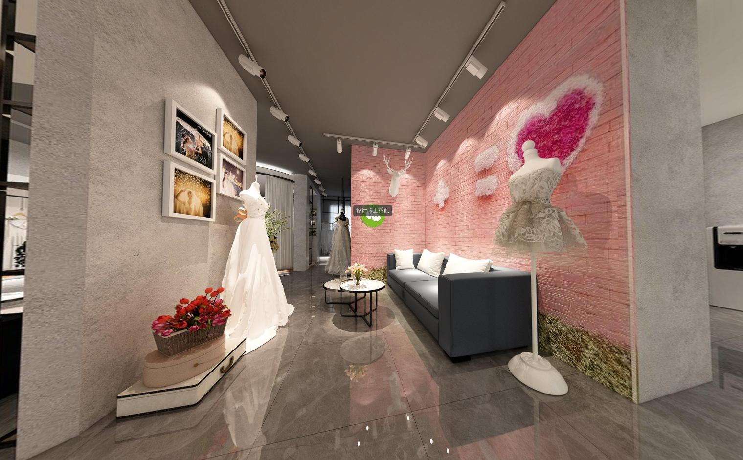 50平方米婚纱店装修设计,法式婚纱店装饰