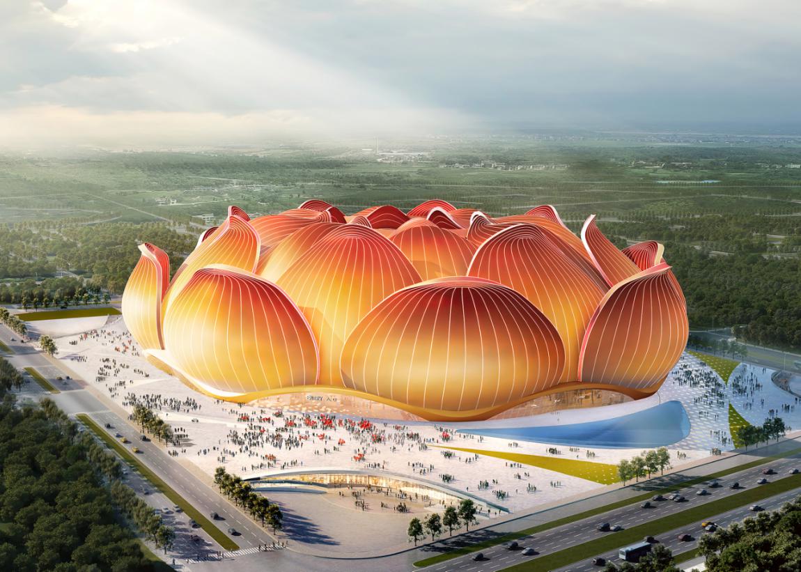 恒大足球场最新效果图,广州恒大足球场荷花造型