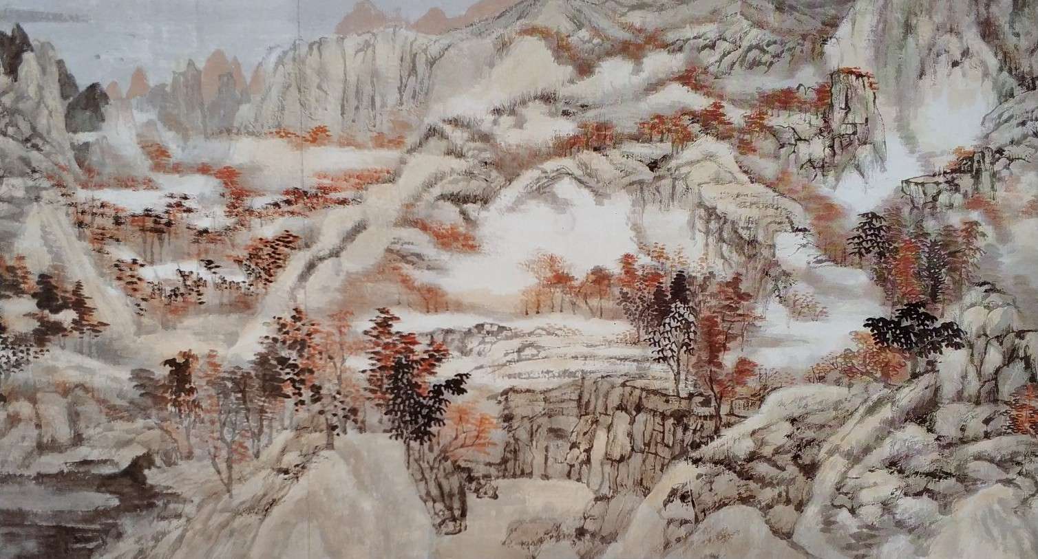 弘仁山水画册页尺寸,弘仁山水书法作品欣赏