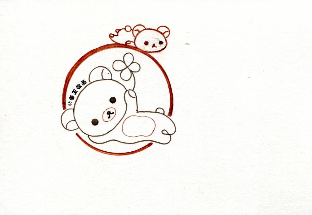 用数字8画小熊简笔画3秒学会,lucky简笔画粉色小熊