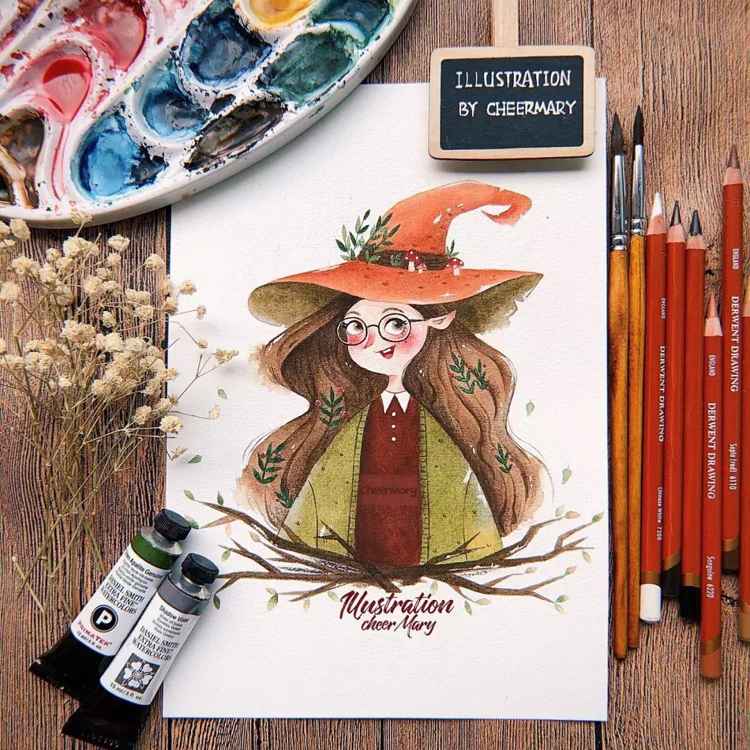 简笔画可爱小人插画,超萌可爱的插画小人