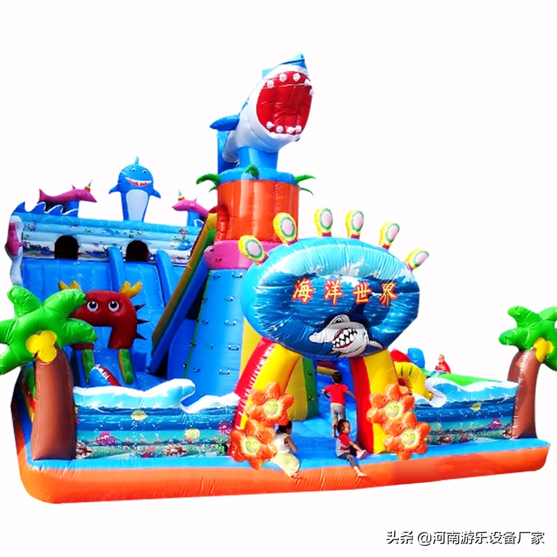 儿童塑料充气玩具怎么充气,快速充气滑梯是怎么充气的