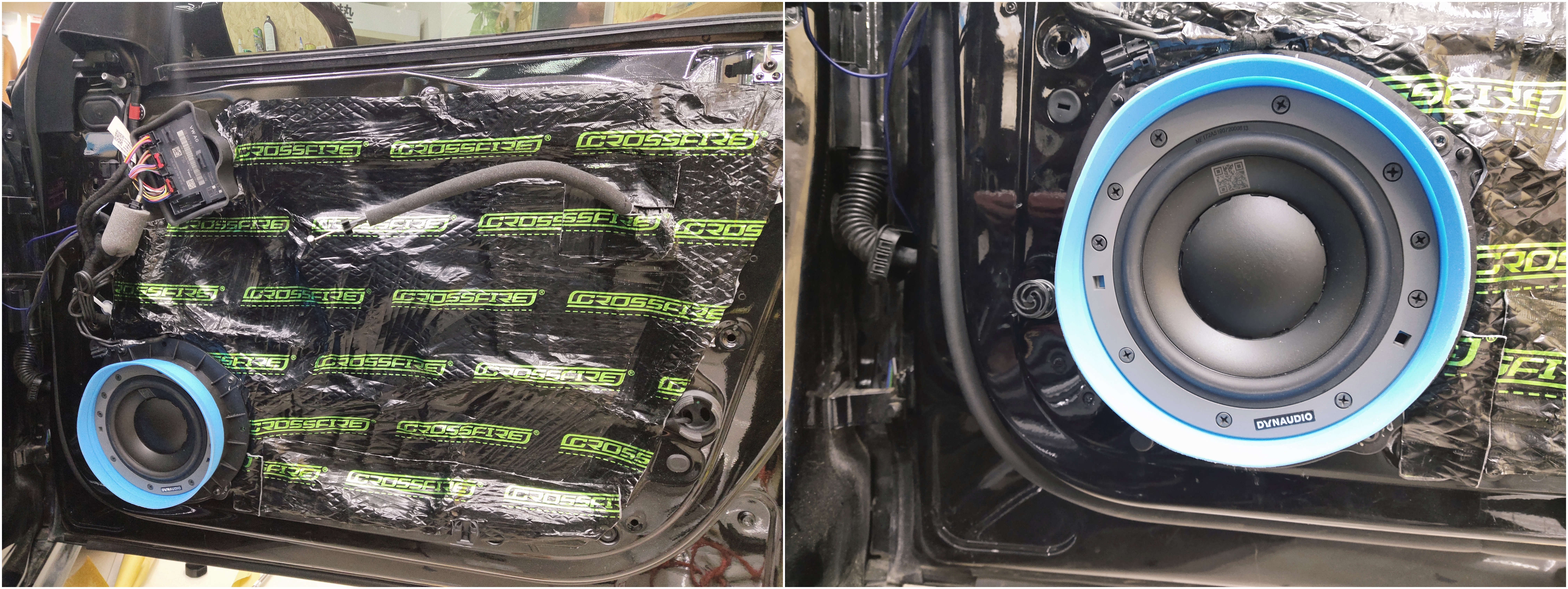 奥迪A6L改装音响升级丹拿372喇叭加装功放双层隔音赤峰鑫航音响