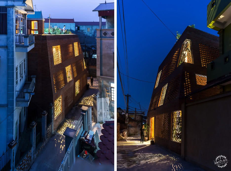 河内楼房红砖效果图,河内红砖墙效果图大全