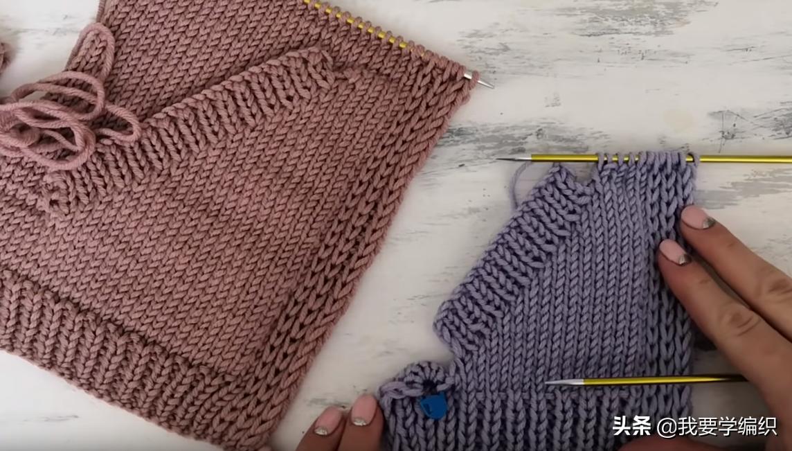 从下往上织暗口袋怎样编织,织口袋的教程