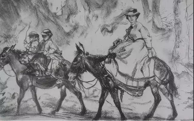 门采尔风景速写高清大图,速写临摹大师作品