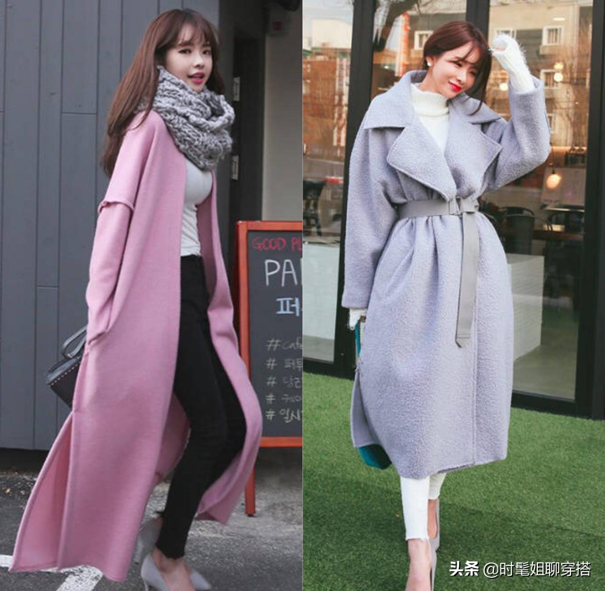 韩国女生穿大衣,韩国女生真的好会穿搭