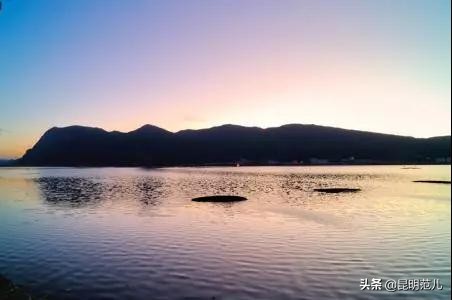 看滇池夕阳,五百里看滇池全景
