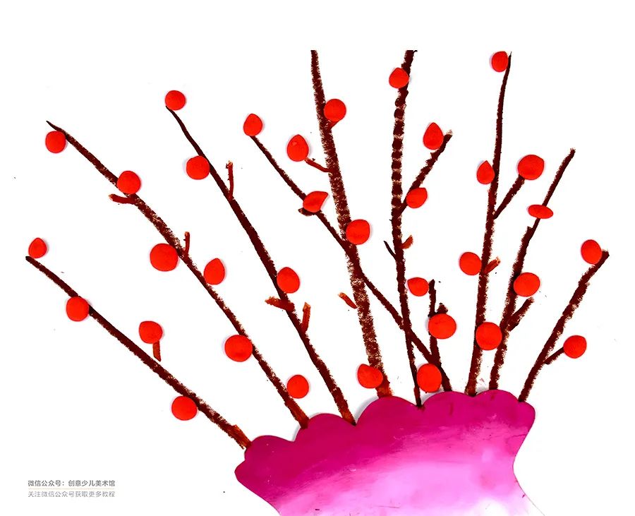 银柳到家儿童画,儿童画春季课题