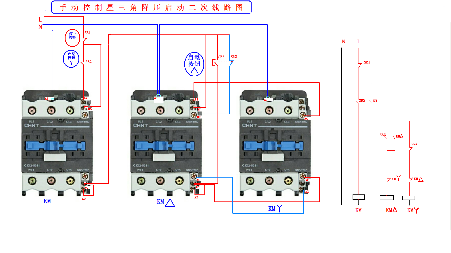 电工正反转电路图和实物接线图,低压电工考试实操实物接线图