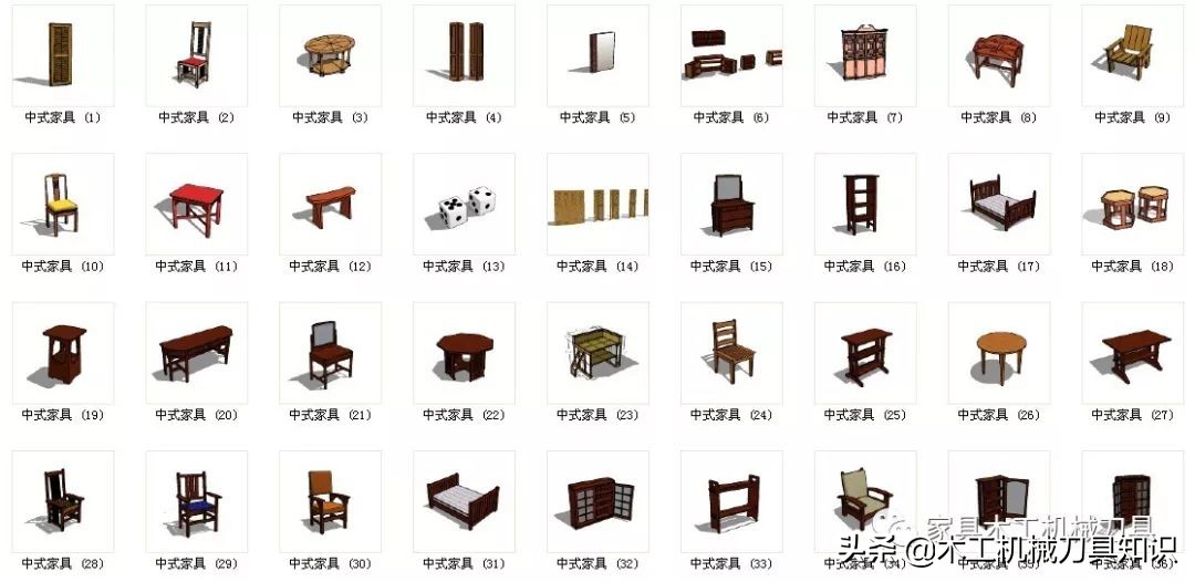 中式家具设计图纸三视图,中式家具3d模型