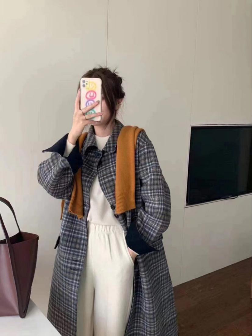 韩系大衣冬高级感搭配,冬季大衣怎么穿搭好看图片