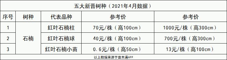 「内部泄密」最近一个月成交量最高的十大树种排行榜