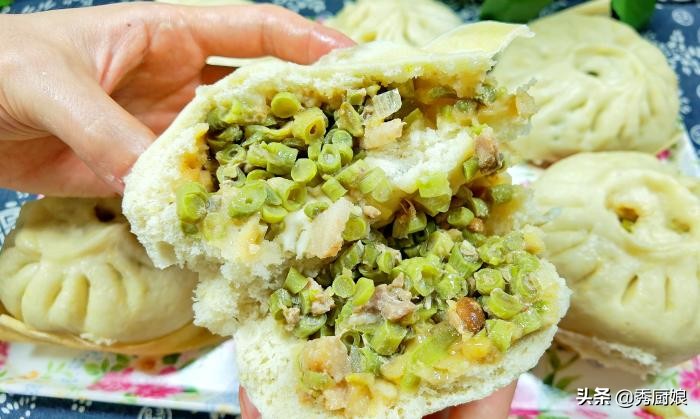豇豆炒了做包子馅,豇豆馅素包子蒸几分钟