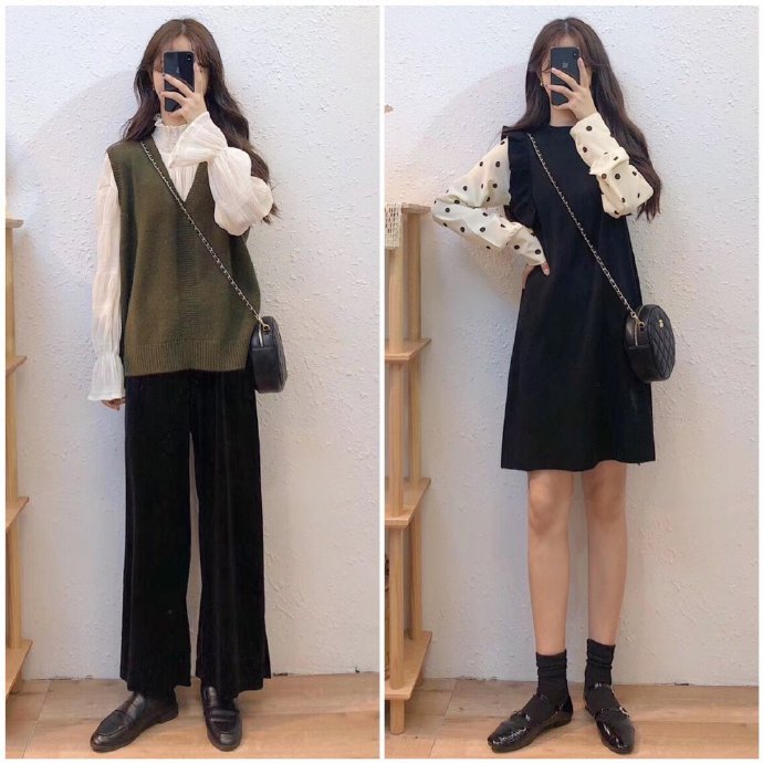 内搭毛衣连衣裙气质高级感秋款,配吊带裙毛衣慵懒风高级感