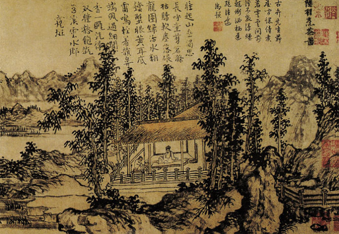 用铅笔画五元山水画,五元山水画
