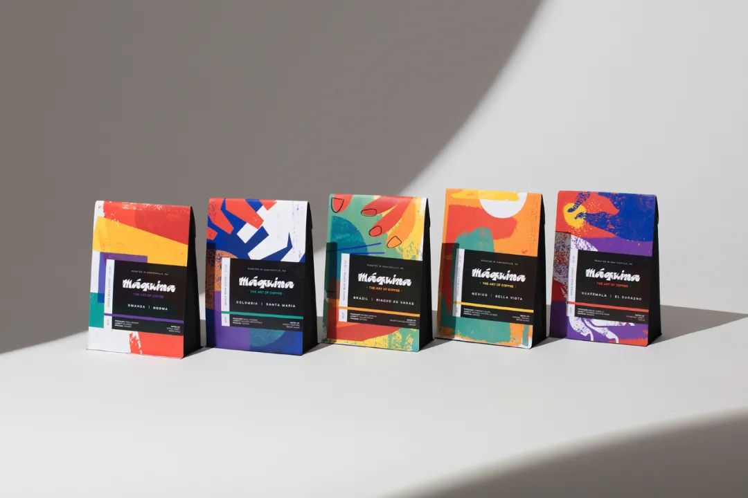 包装别致的咖啡包装欣赏,咖啡包装设计几何风格