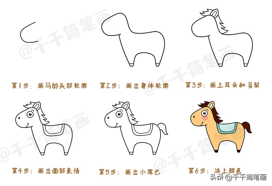 数字简笔画1到10创意画小动物,一个圆画小动物100种简笔画