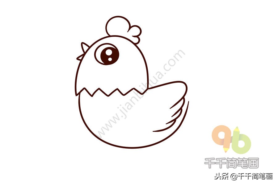 大公鸡和小蝴蝶的简笔画,大公鸡和兔子简笔画