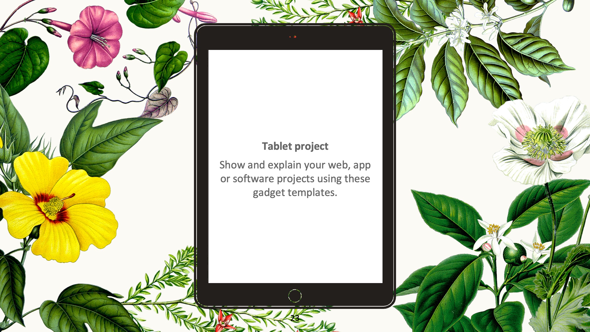 PPT植物插图模板——可免费*载下**，一键替换文字