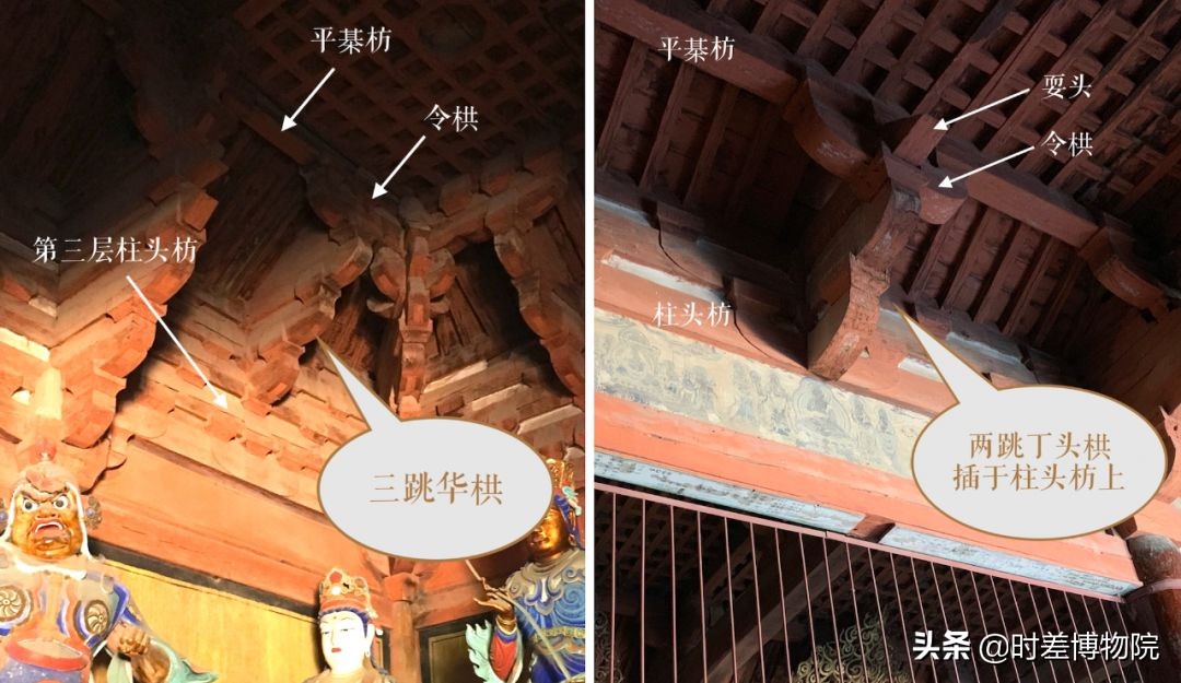 山西五台山佛光寺壁画,佛光寺阿弥陀佛头顶壁画