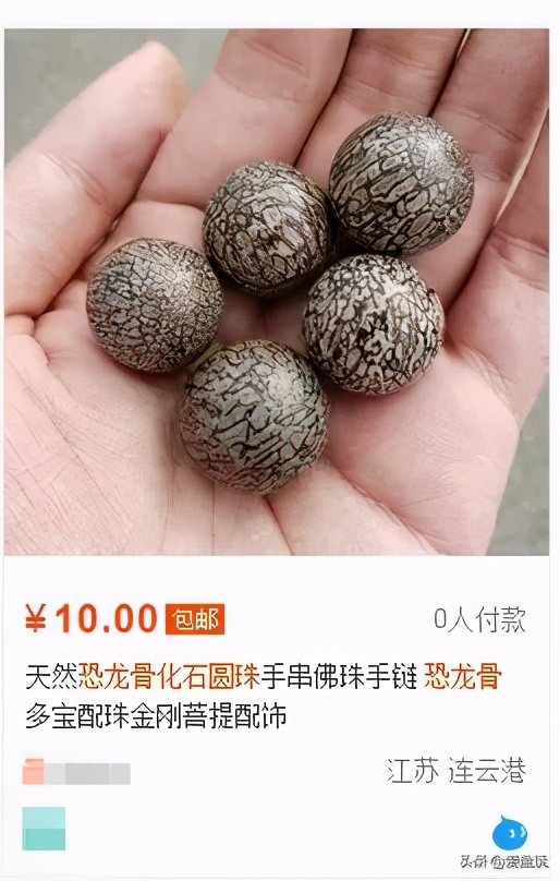 恐龙蛋化石手串,带恐龙化石手串