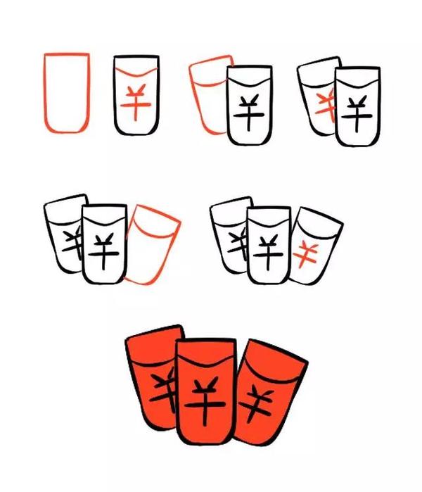 元旦灯笼简笔画涂色幼儿,元旦彩泥灯笼简笔画