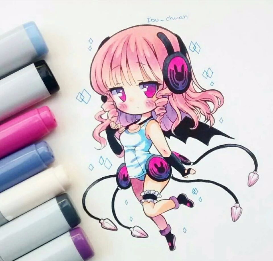 马克笔上色教程动漫人物q版30色,学马克笔画动漫免费教程