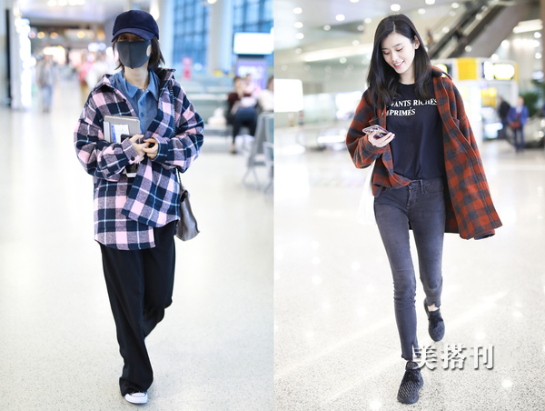 格子控女,格子控女生衬衫