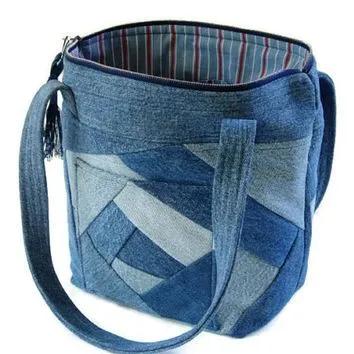 牛仔裤旧了千万别扔,牛仔裤不要扔diy牛仔包颜值很高